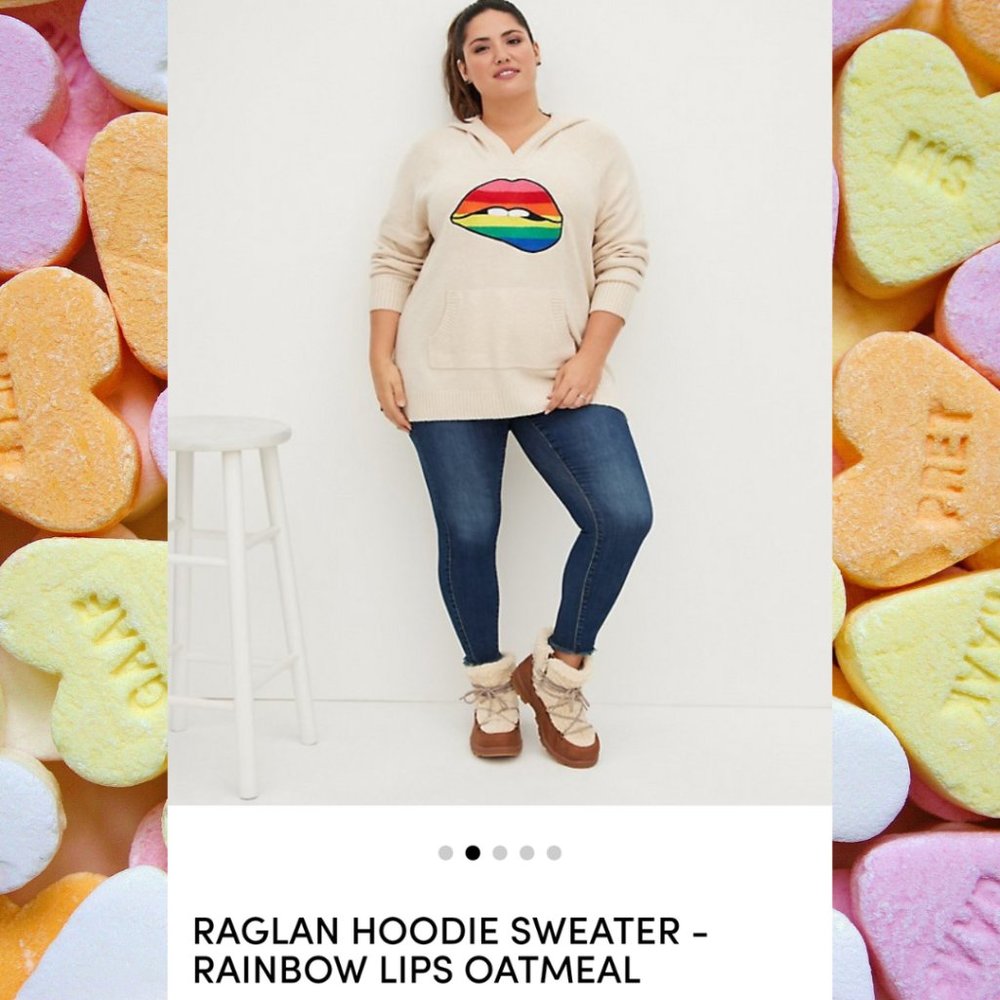 Rainbow lips hooded sweater - Picture 3 of 8